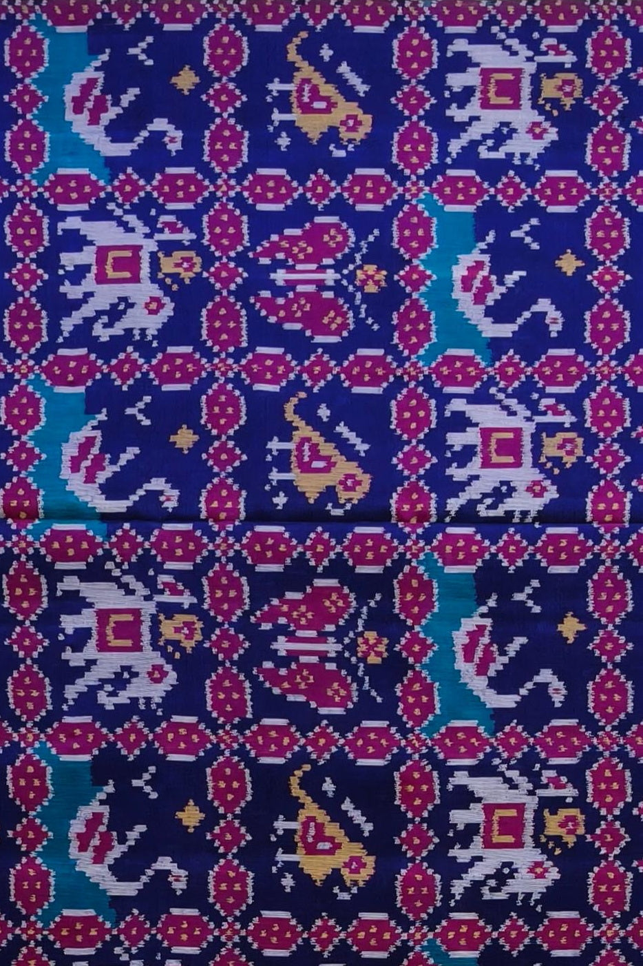 Blue Multi‑Figure Narikunj Patola Saree