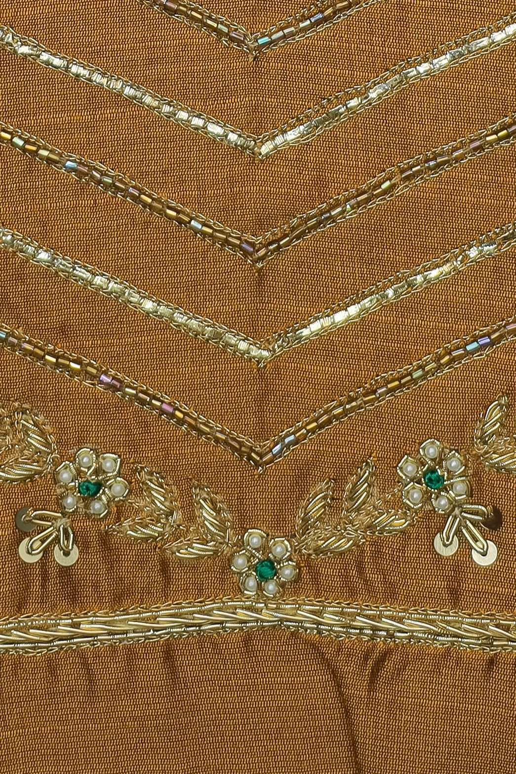 Aristocratic Silk Unstitched Blouse with Zari Thread Detailing with Sweetheat Neck