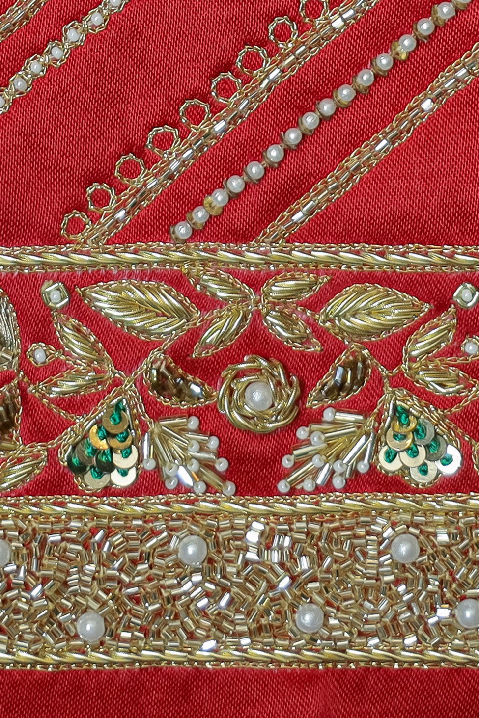 Exquisite Silk Unstitched Blouse with Embroidered Motifs U-neckline