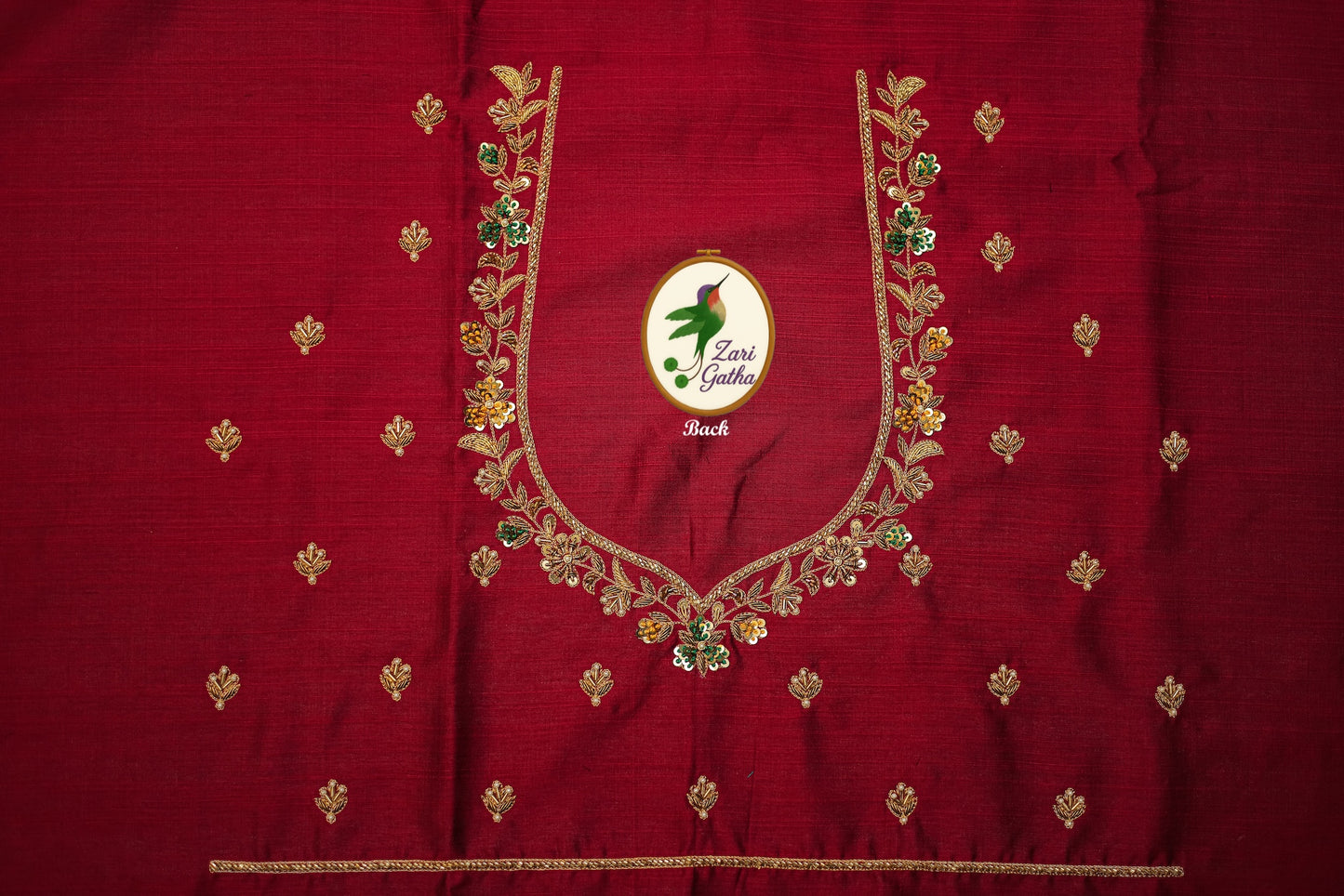 Silken Dreams Gaji Silk Unstitched Blouse with U-Neckline