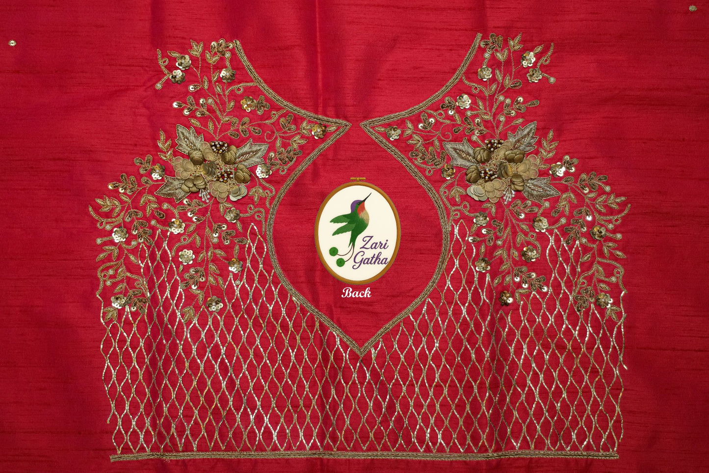 Majestic Silk Unstitched Blouse with Traditional Embroidery Accents