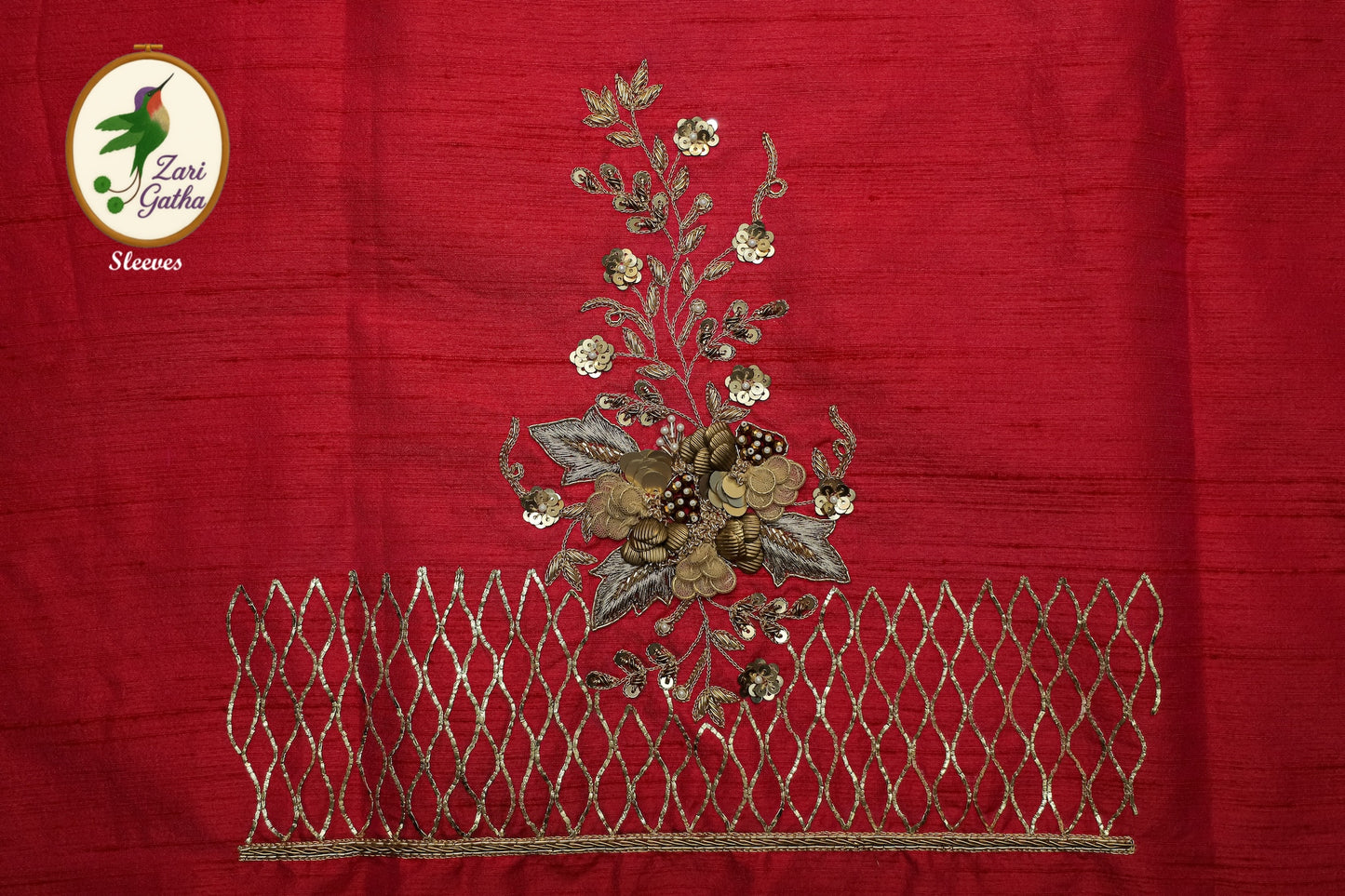 Majestic Silk Unstitched Blouse with Traditional Embroidery Accents