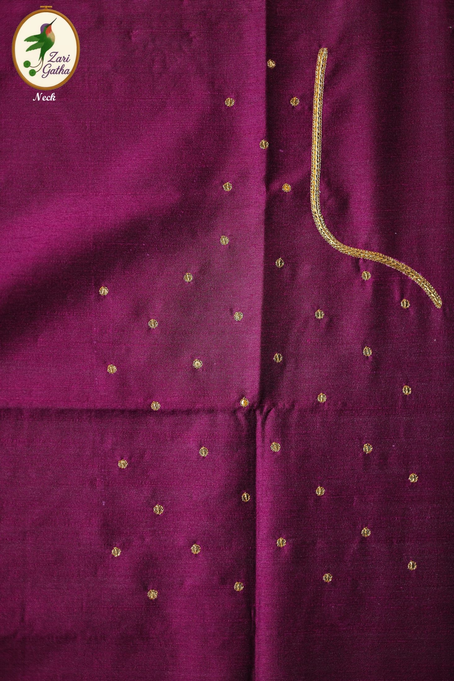 Intricate Zardozi & Aari Work Unstitched Blouse with U Neck