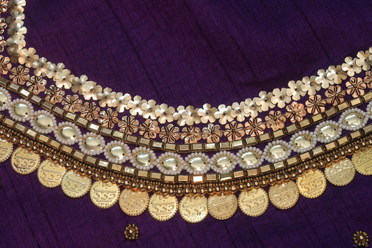 Aristocratic Purple Glow Heritage Blouse Fabric