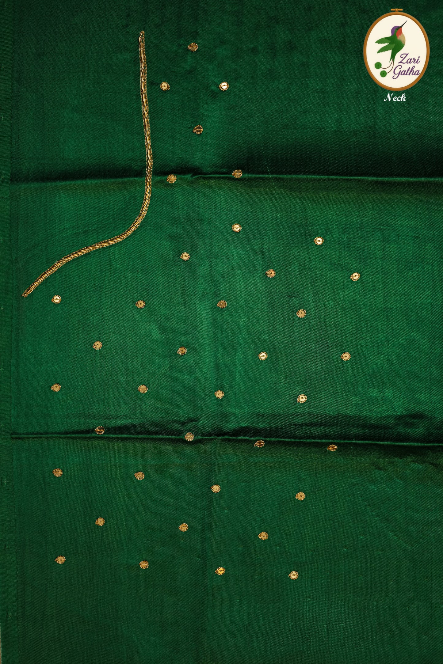 White Pearl Leaf Silk Unstitched Blouse with Sweetheart Neck