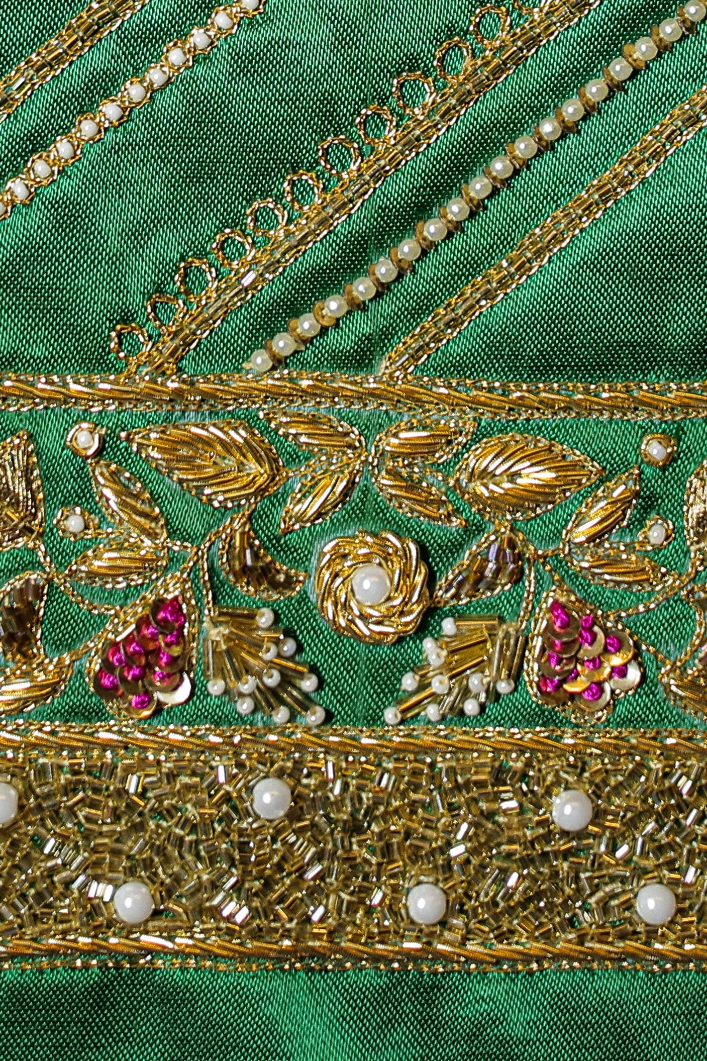 Exquisite Silk Unstitched Blouse with Embroidered Motifs U-neckline