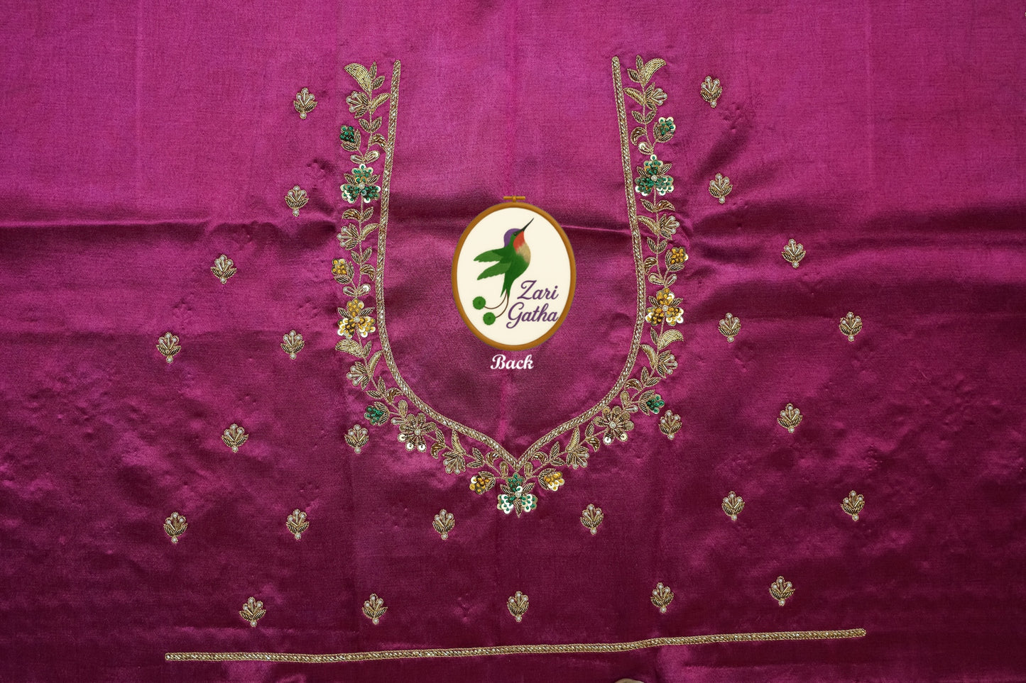 Silken Dreams Gaji Silk Unstitched Blouse with U-Neckline