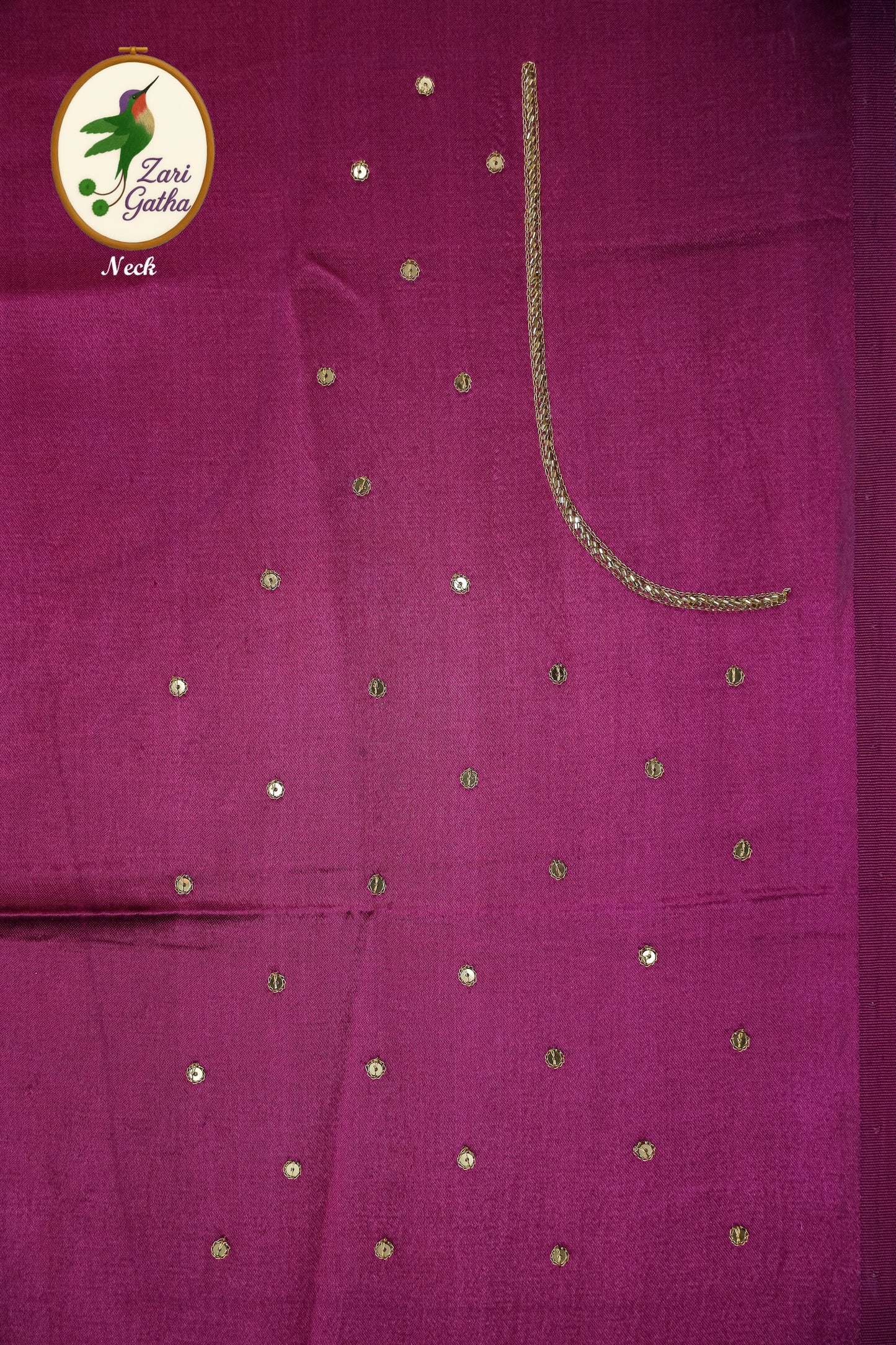 Silken Dreams Gaji Silk Unstitched Blouse with U-Neckline