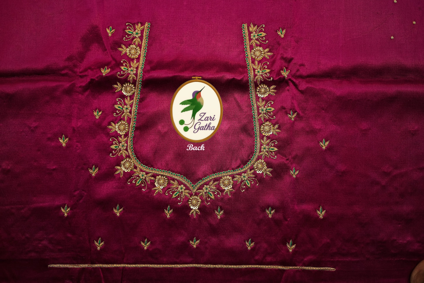 Luxurious Hand Embroidery Raw Silk Unstitched Blouse with Sweetheart Neck