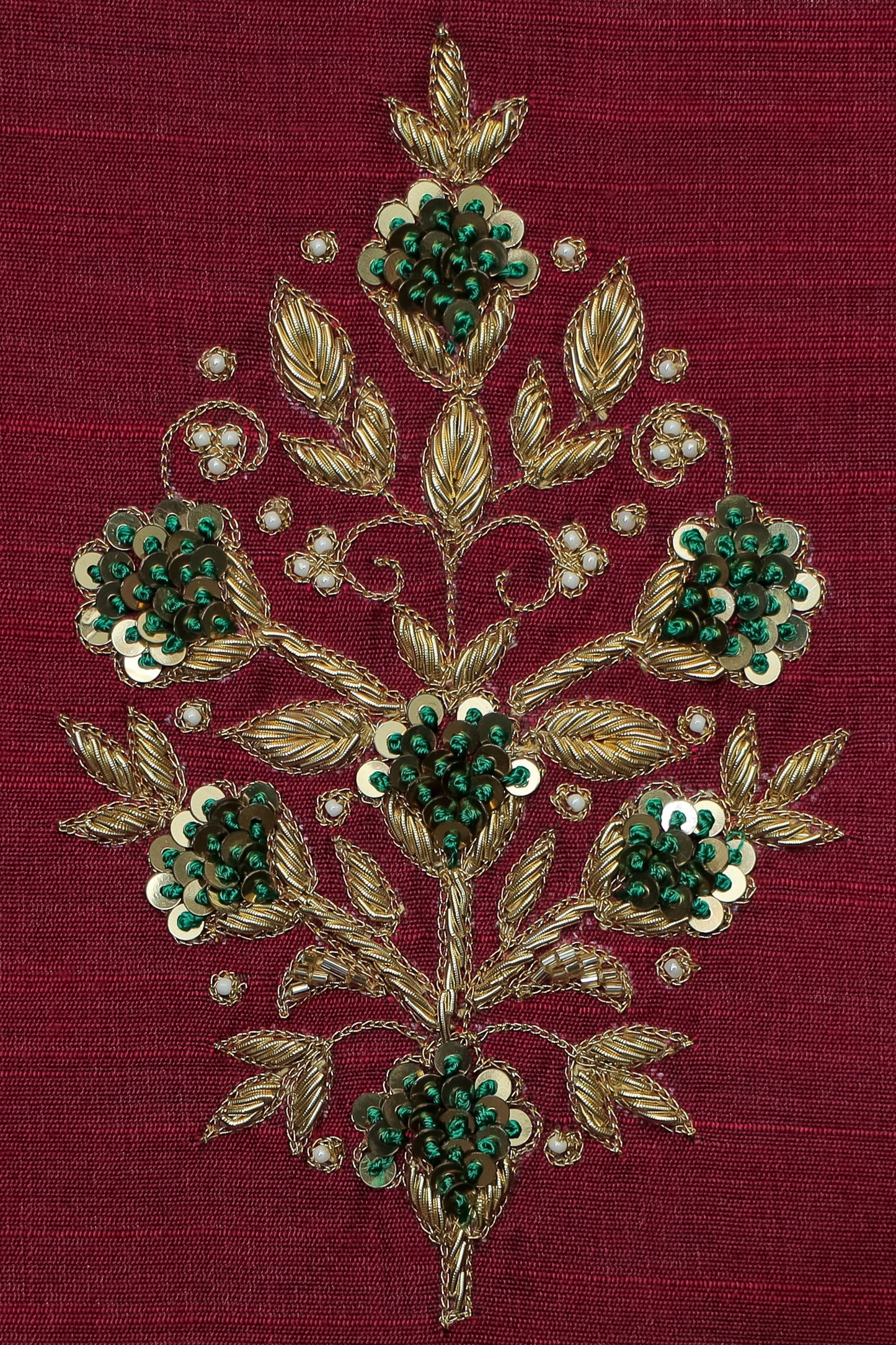 Exquisite Hand Embroidered Raw Silk Unstitched Blouse U-Neck