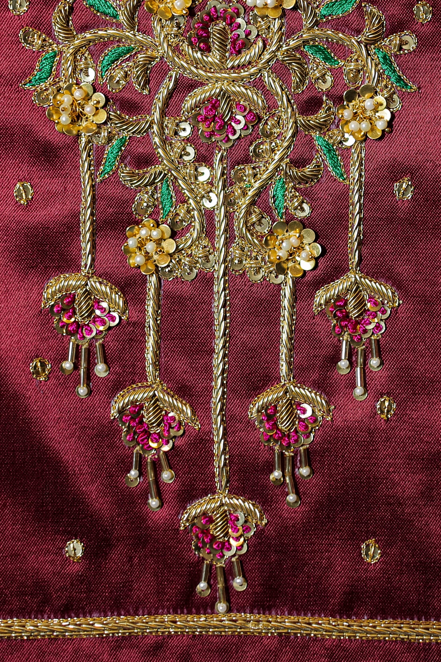 Intricate Zardozi & Aari Work Unstitched Blouse with U Neck