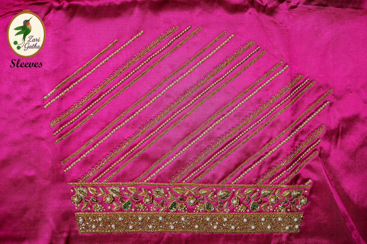Exquisite Silk Unstitched Blouse with Embroidered Motifs U-neckline