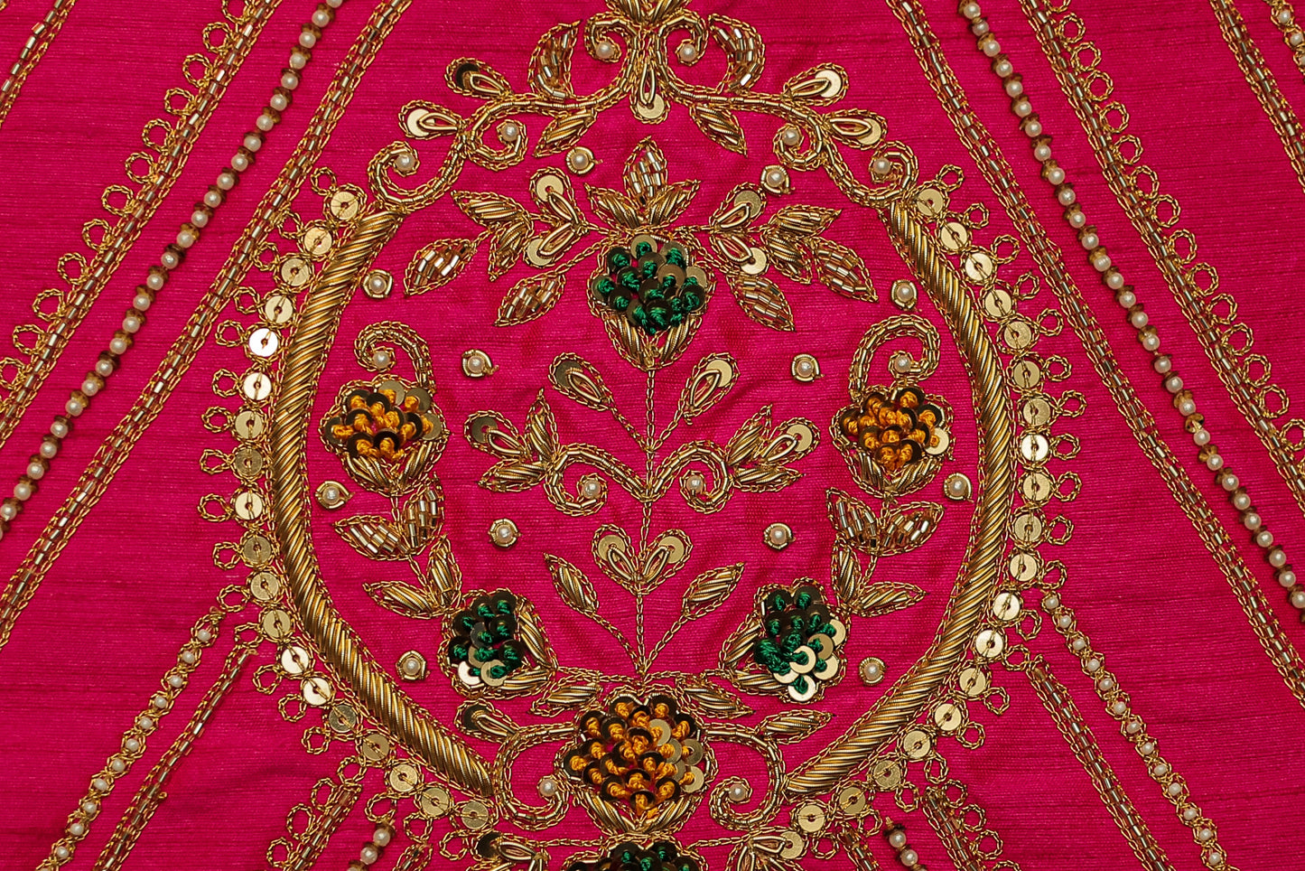 Aristocratic Silk Unstitched Blouse with Embellished Sleeves and U-Neck