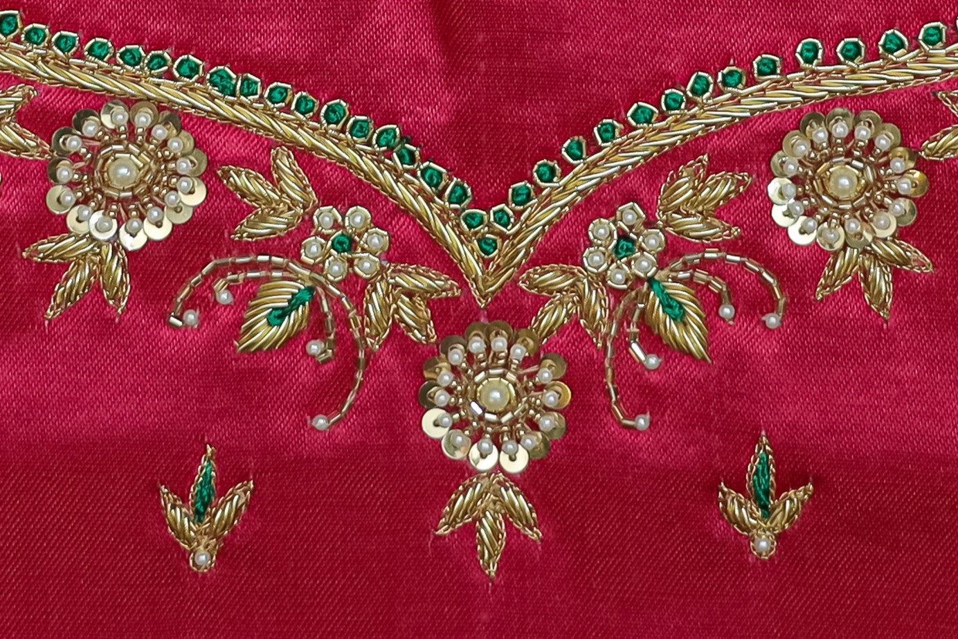 Luxurious Hand Embroidery Raw Silk Unstitched Blouse with Sweetheart Neck