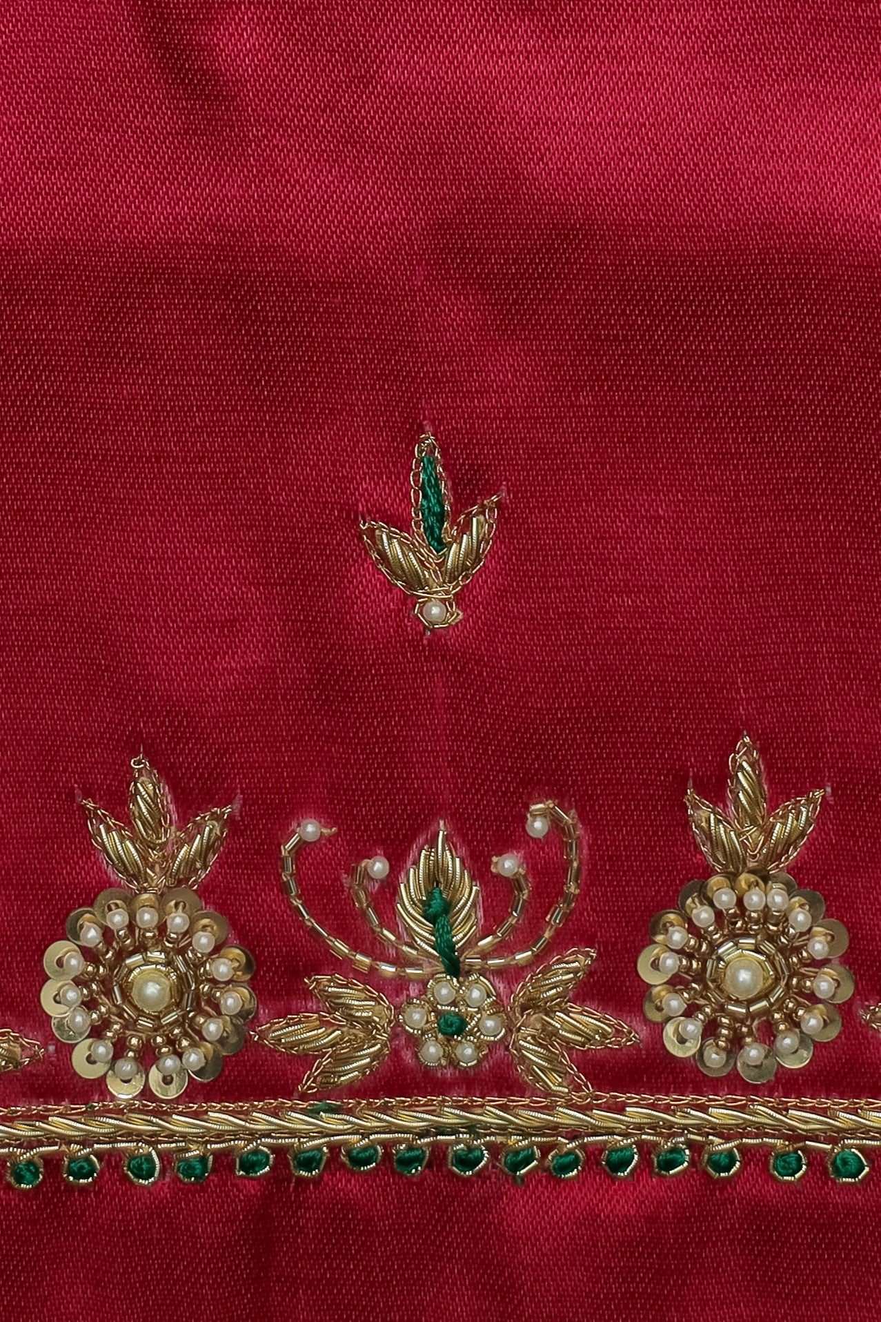 Luxurious Hand Embroidery Raw Silk Unstitched Blouse with Sweetheart Neck