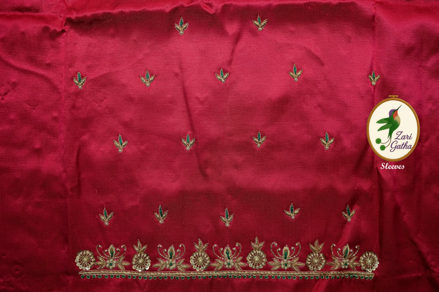 Luxurious Hand Embroidery Raw Silk Unstitched Blouse with Sweetheart Neck