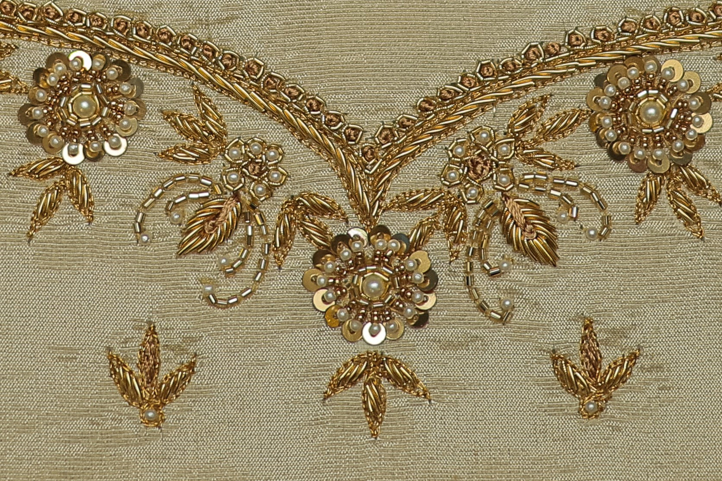 Luxurious Hand Embroidery Raw Silk Unstitched Blouse with Sweetheart Neck