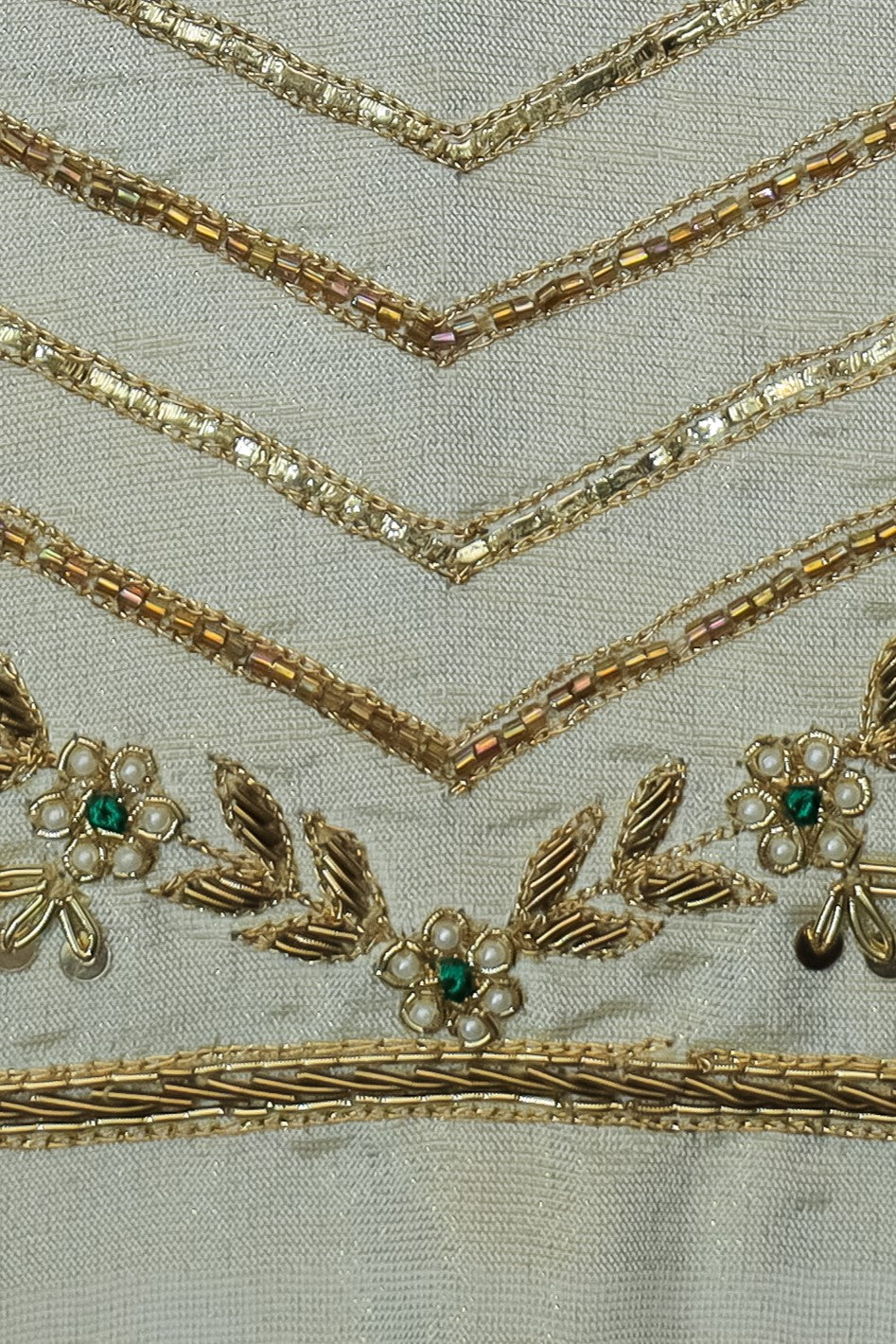 Aristocratic Silk Unstitched Blouse with Zari Thread Detailing with Sweetheat Neck