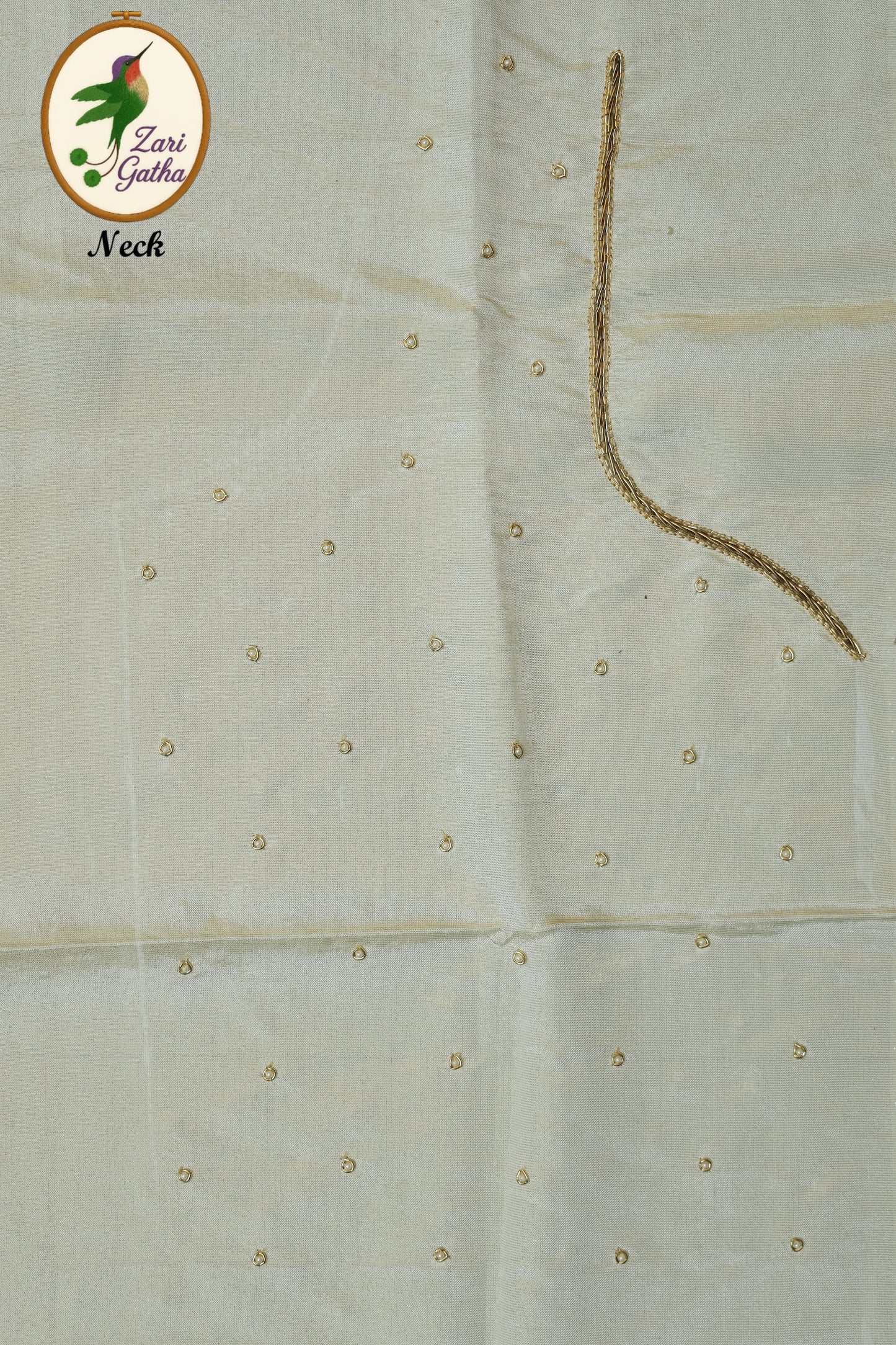 Aristocratic Silk Unstitched Blouse with Zari Thread Detailing with Sweetheat Neck