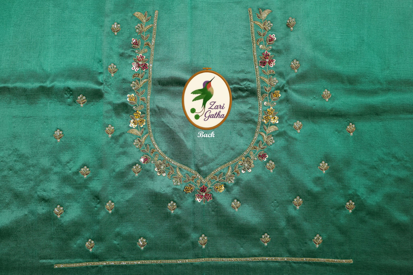 Silken Dreams Gaji Silk Unstitched Blouse with U-Neckline