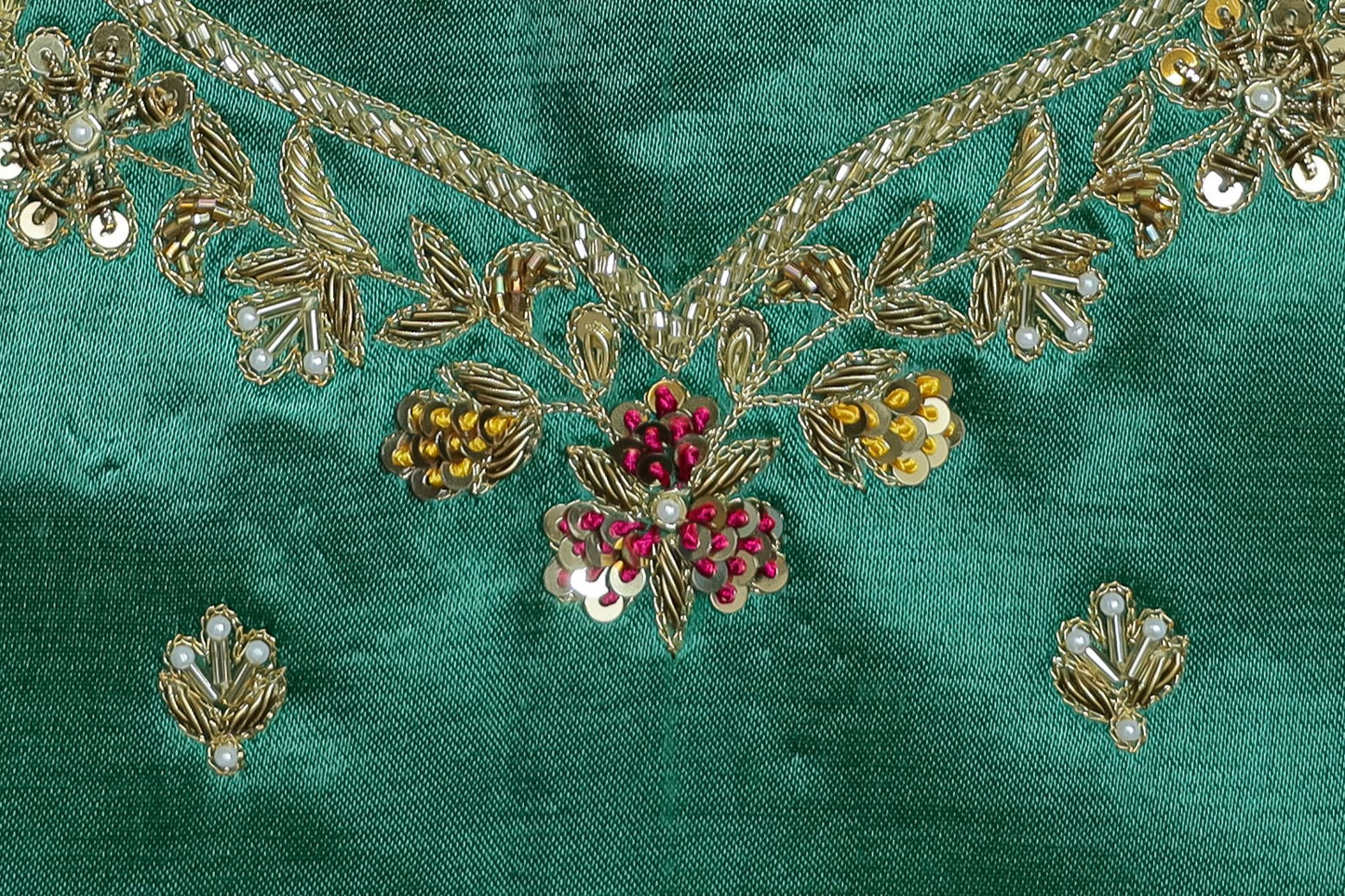 Silken Dreams Gaji Silk Unstitched Blouse with U-Neckline