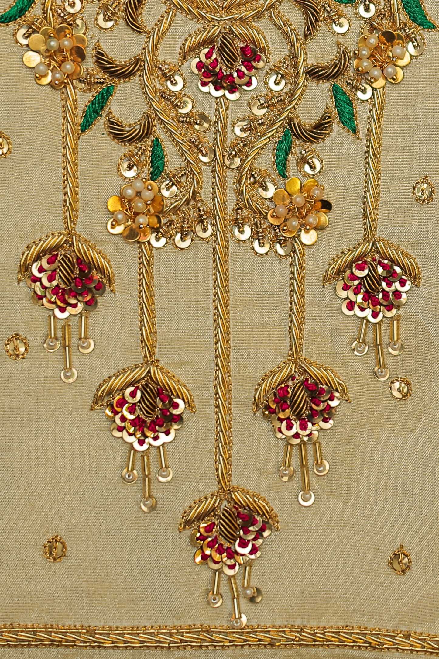 Intricate Zardozi & Aari Work Unstitched Blouse with U Neck