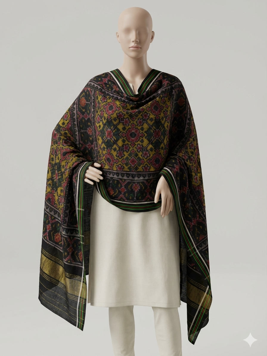 Midnight Gulnaar Heritage Shawl