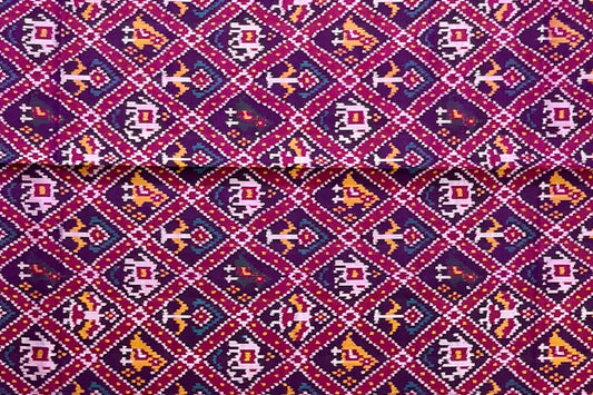 Magenta Nari Kunj Single Ikkat Patola Dupatta