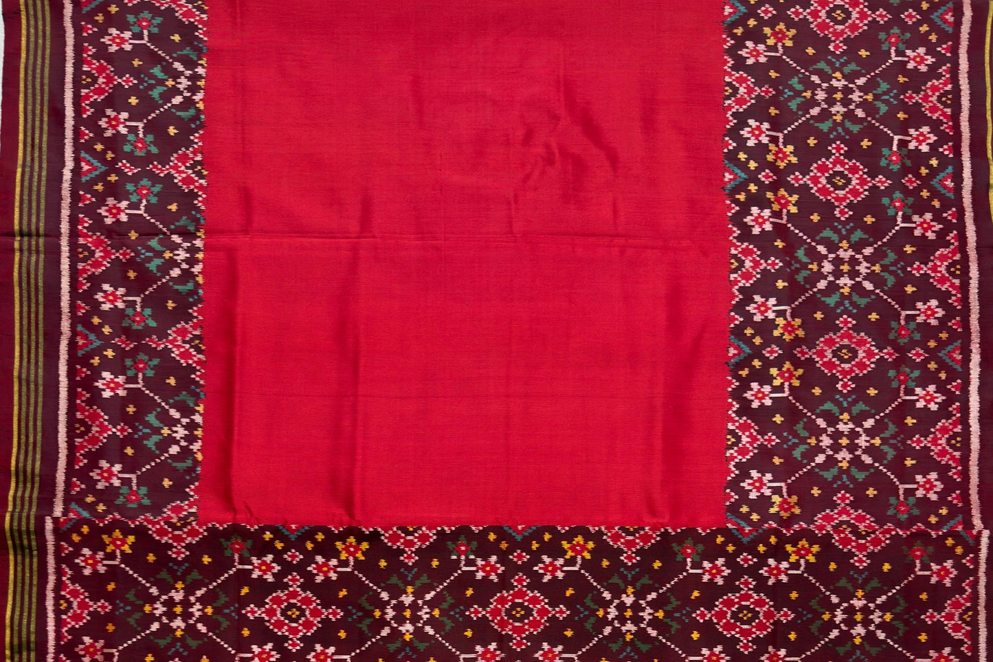 Crimson Ratan Chokdi Phul Patola Saree