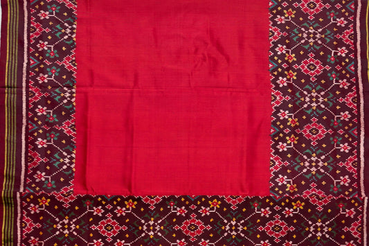 Crimson Ratan Chokdi Phul Patola Saree