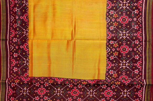 Maroon & Mustard Ratan Chokdi Patola Saree