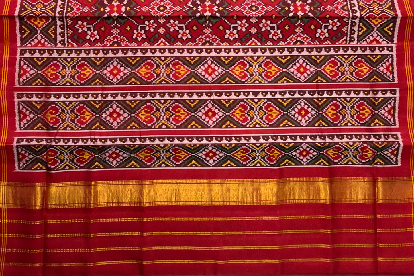 Heritage Red Ratan Chokdi Patola Saree