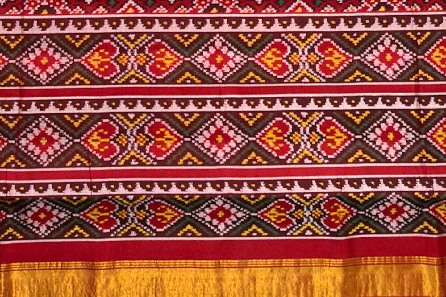 Heritage Red Ratan Chokdi Patola Saree