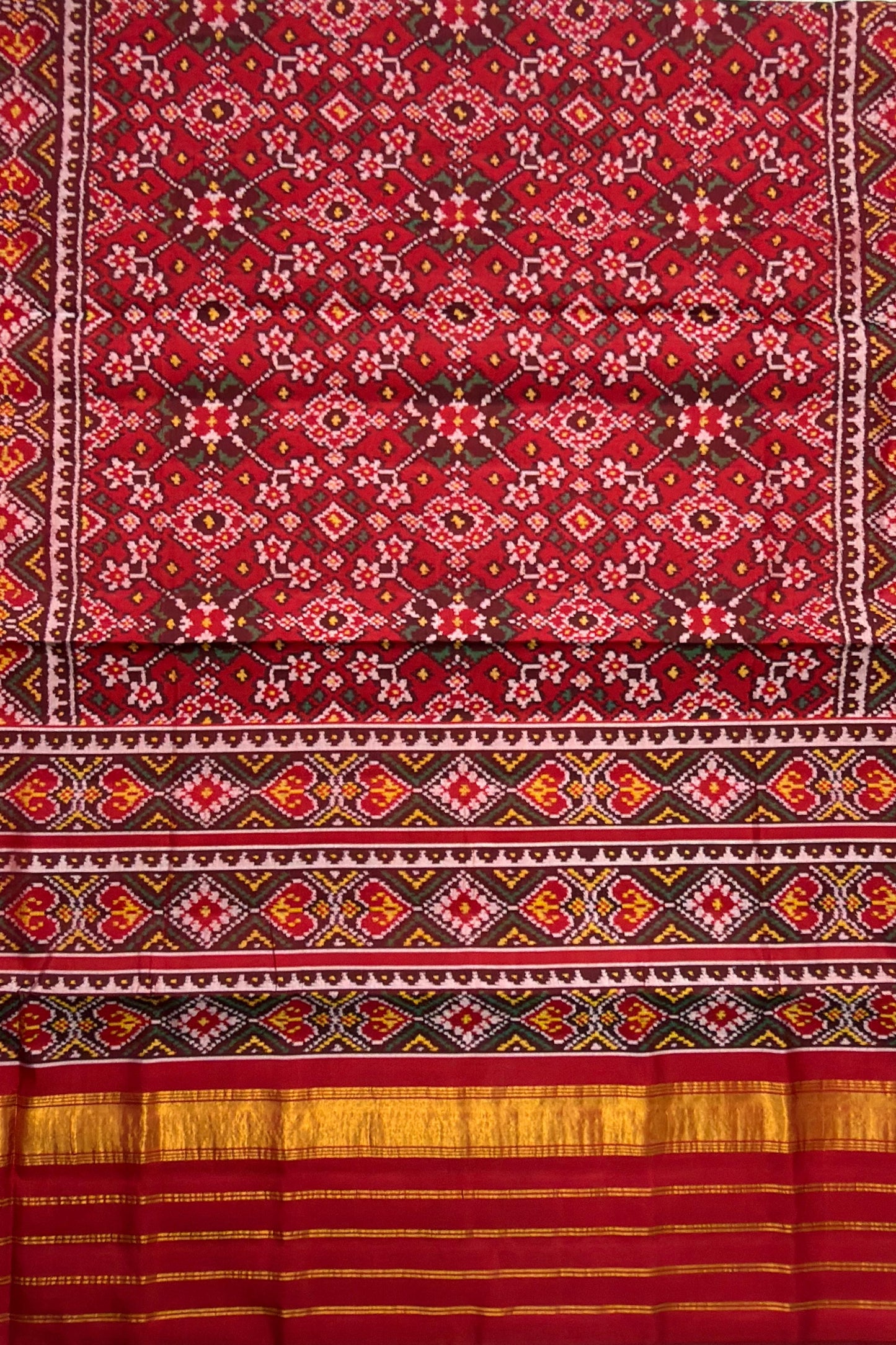 Heritage Red Ratan Chokdi Patola Saree