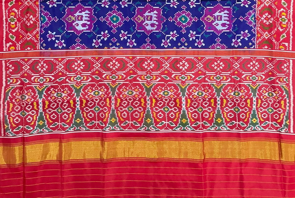 Elephant & Floral Narikunj Patola Saree