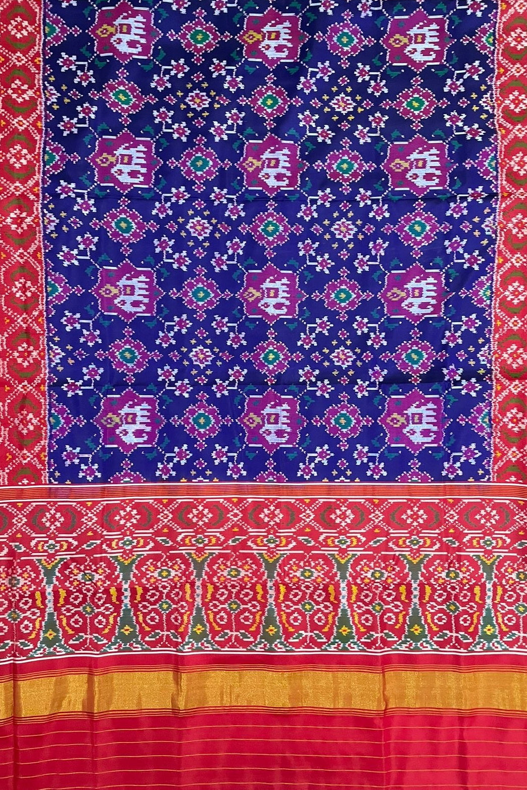 Elephant & Floral Narikunj Patola Saree