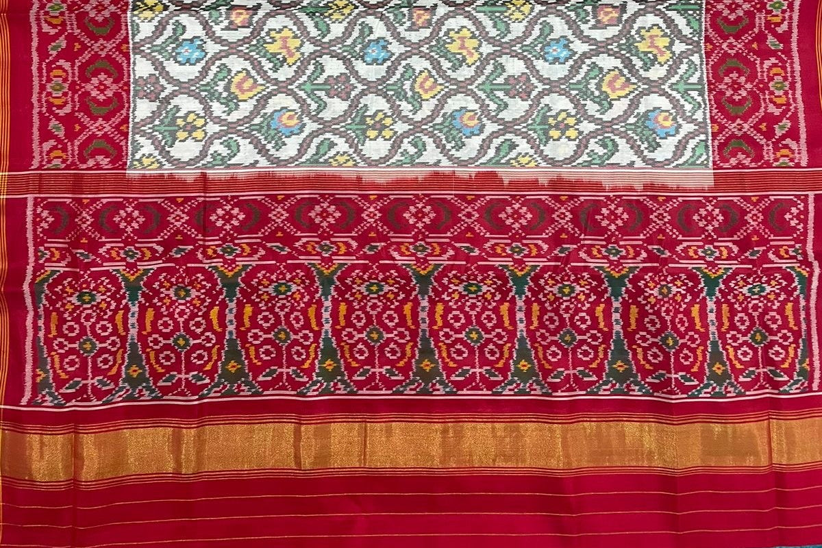 Ivory Heritage Phul Bhat Patola Saree
