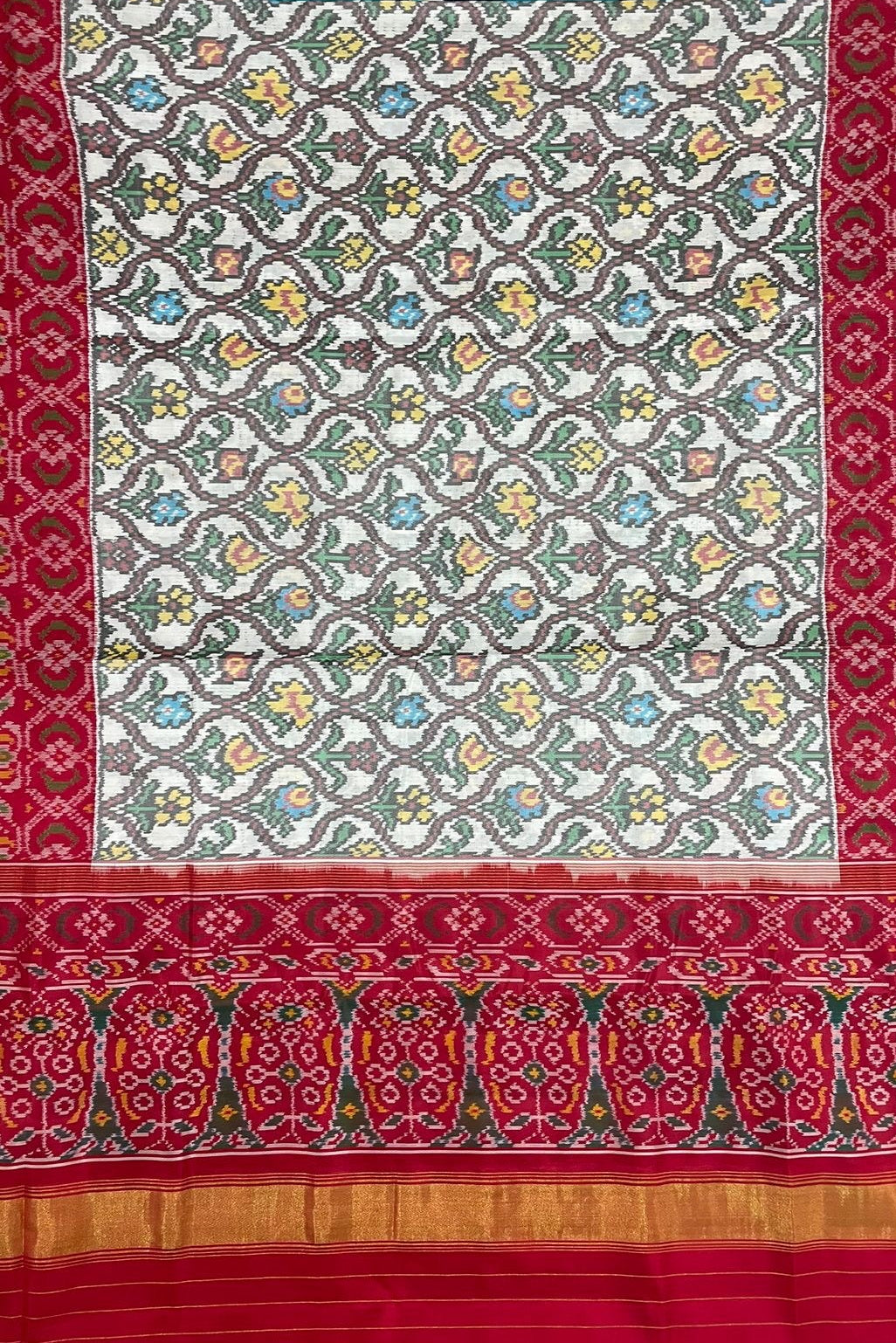 Ivory Heritage Phul Bhat Patola Saree
