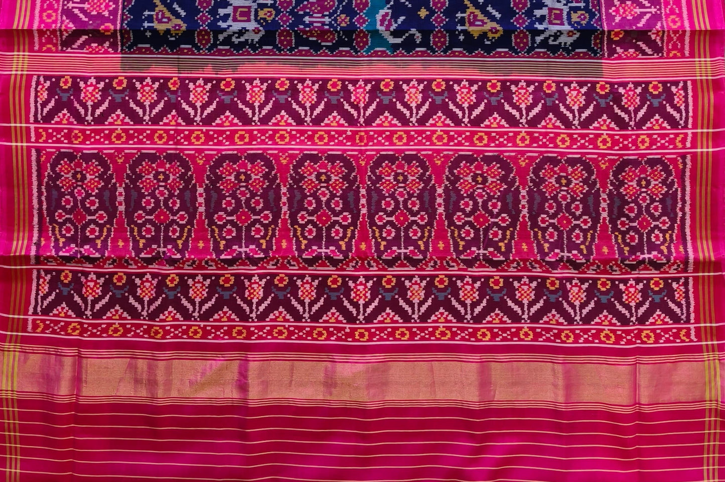 Blue Multi‑Figure Narikunj Patola Saree