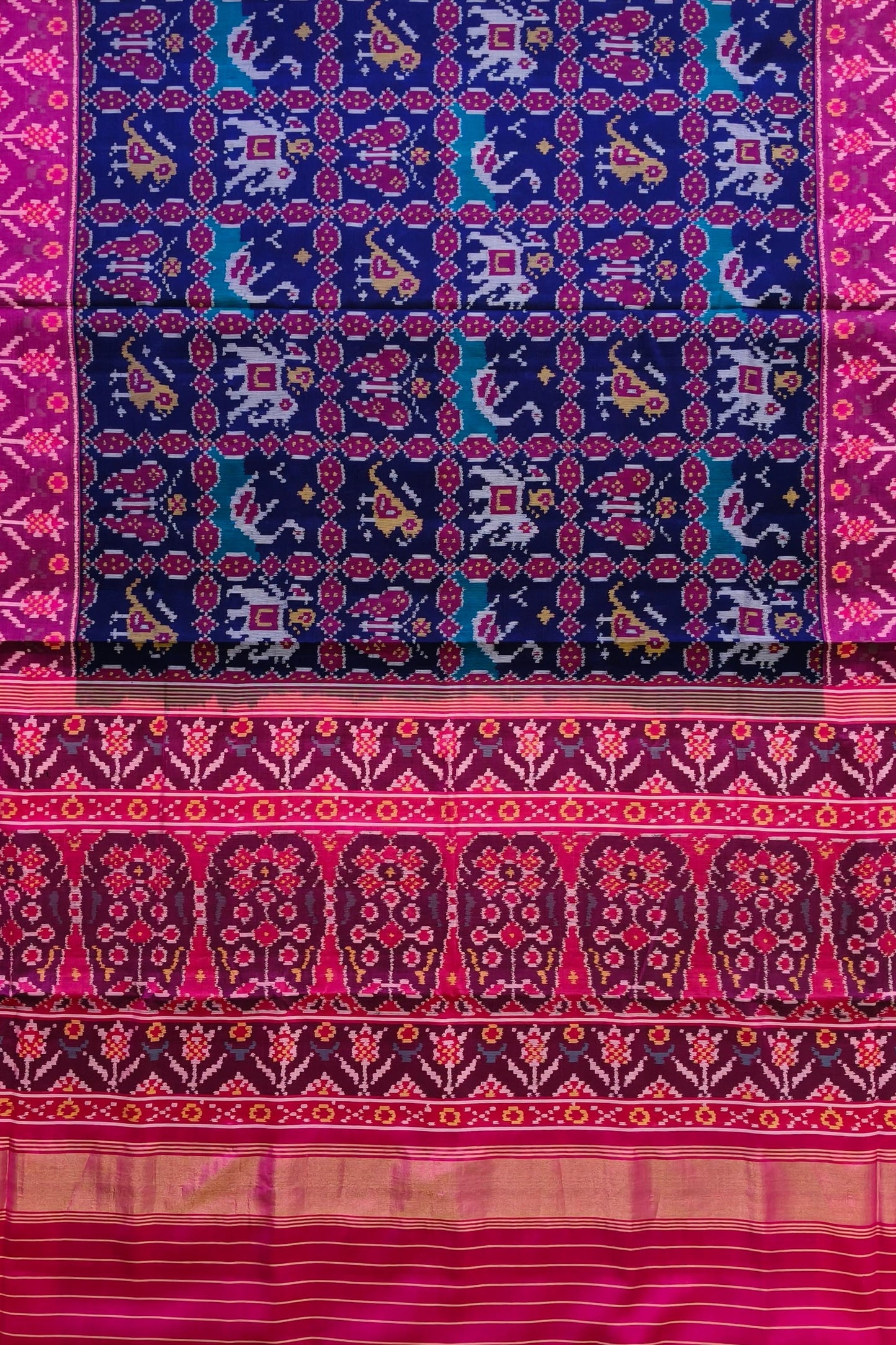 Blue Multi‑Figure Narikunj Patola Saree