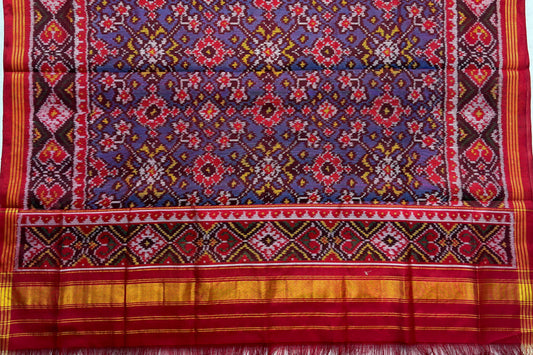 Slate Purple Nav Ratna Single Ikkat Patola Dupatta
