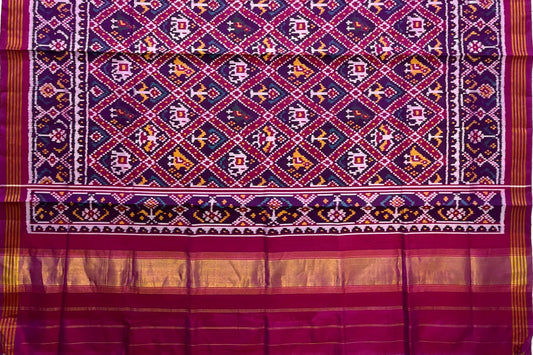 Magenta Nari Kunj Single Ikkat Patola Dupatta