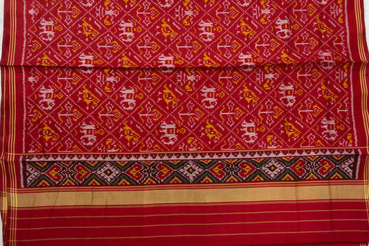 Red Nari Kunj Single Ikkat Patola Dupatta