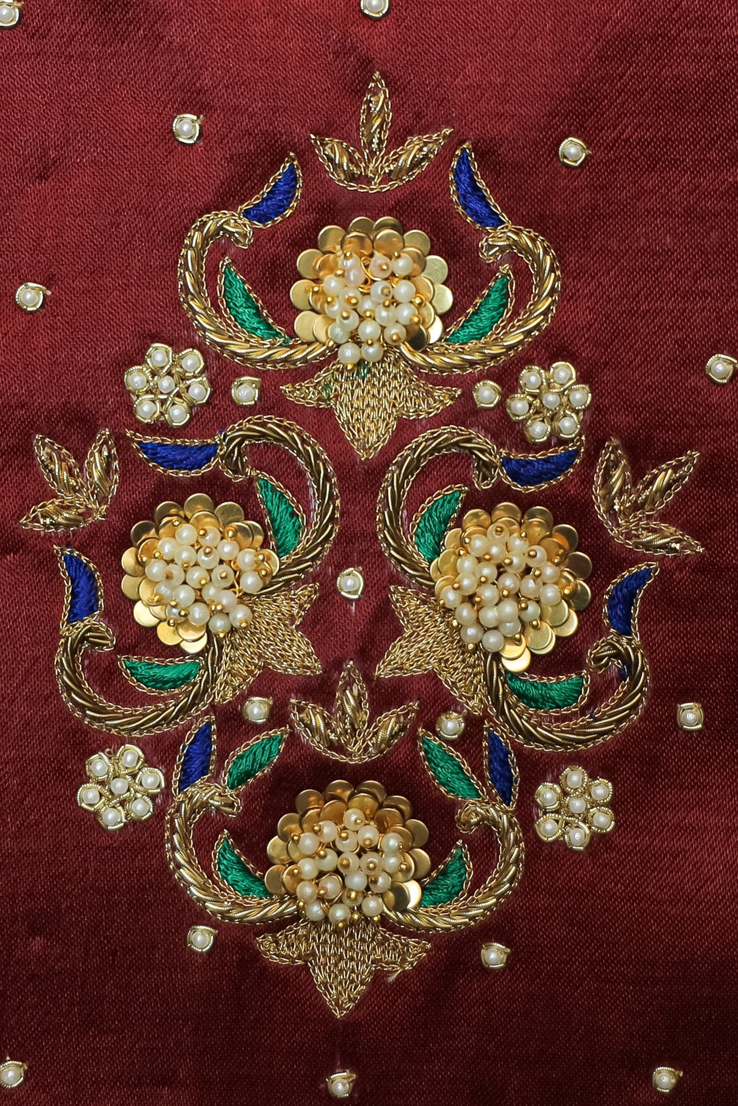 Premium Silk Unstitched Blouse with Traditional Embroidery U Neck