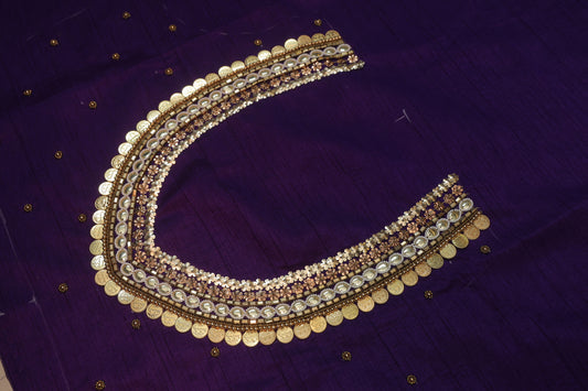 Aristocratic Purple Glow Heritage Blouse Fabric