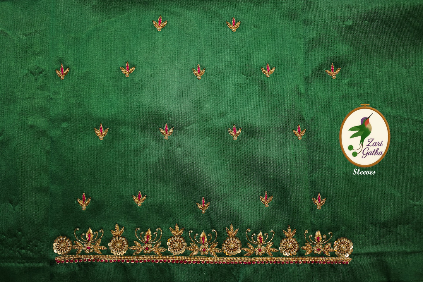 Luxurious Hand Embroidery Raw Silk Unstitched Blouse with Sweetheart Neck