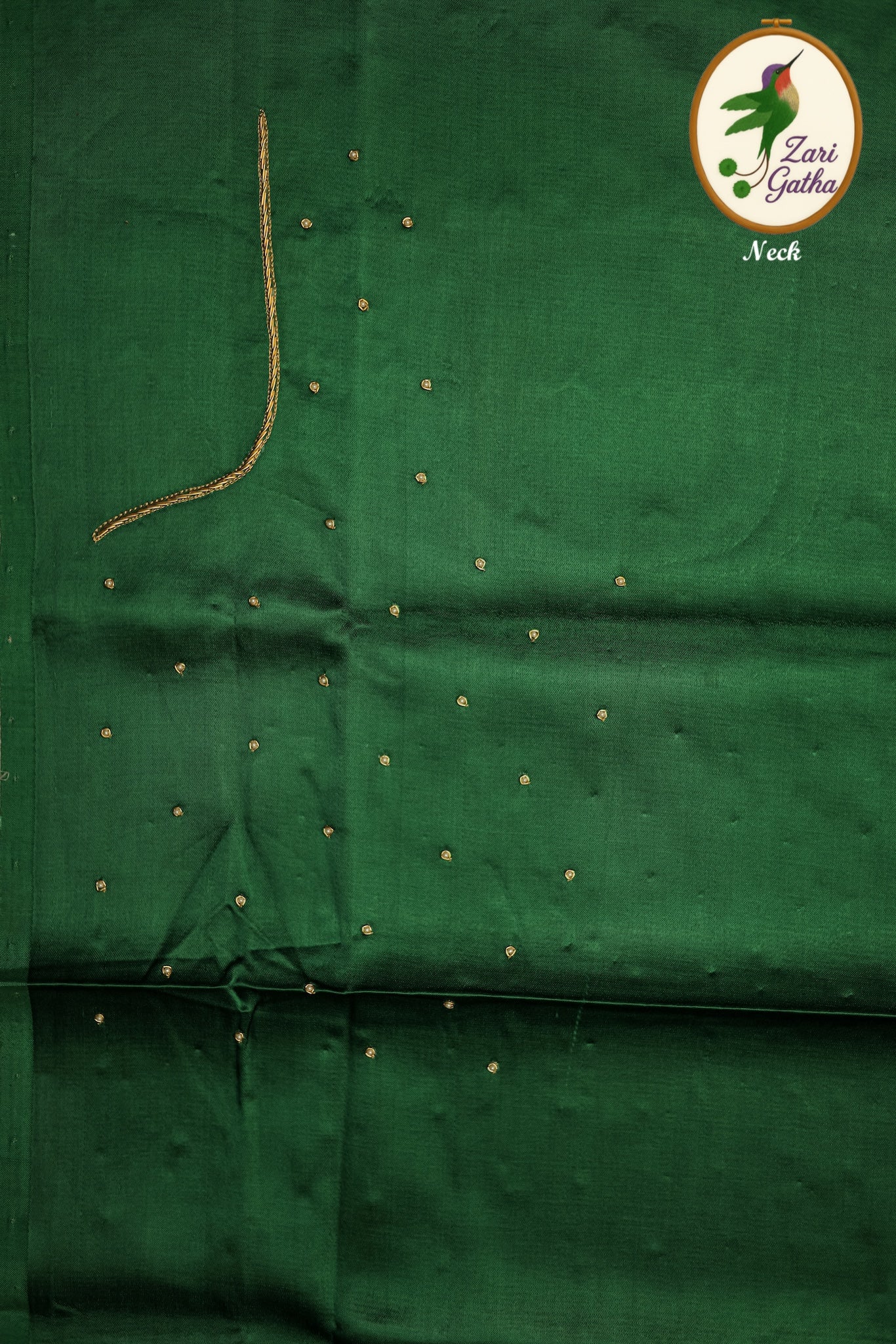 Luxurious Hand Embroidery Raw Silk Unstitched Blouse with Sweetheart Neck