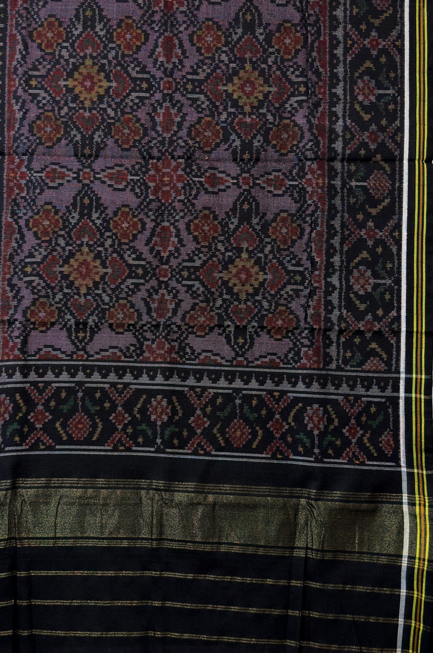 Handwoven Patola Shawl in Regal Purple