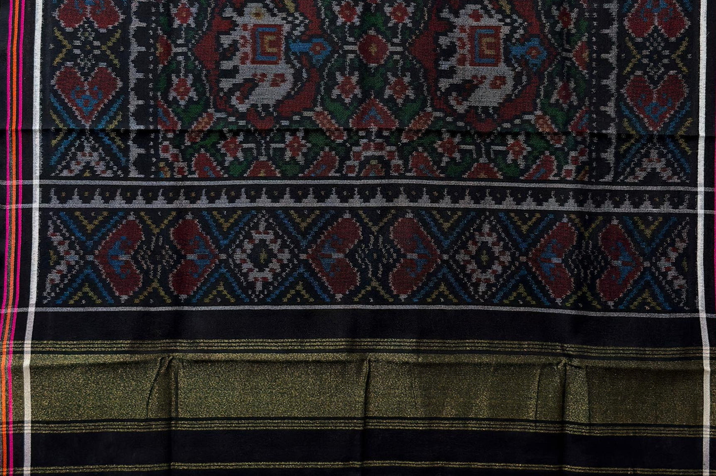 Patola Shawl with Stylized Animal Motif Design