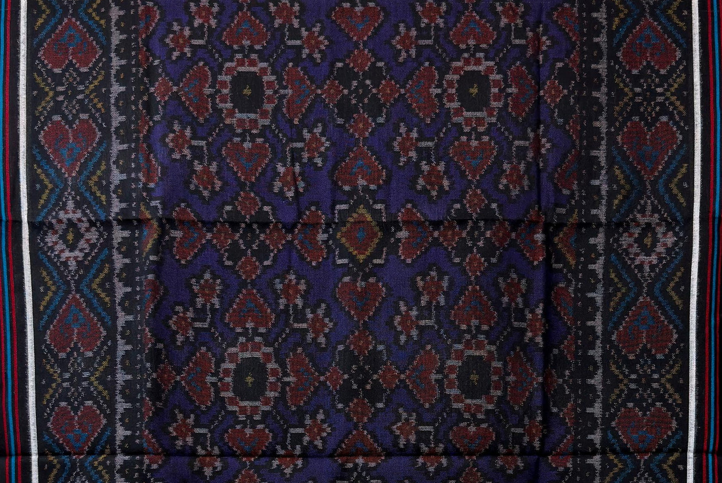 Timeless Patola Shawl with Diamond & Heart Motif Design